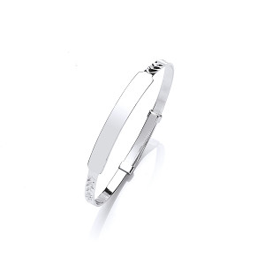 925 Sterling Silver Baby Expandable ID Bangle With Engraving