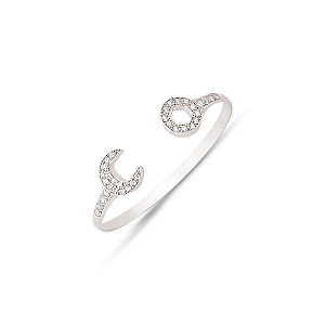 925 Sterling Silver CZ Kids Spanner Bangle