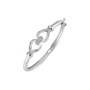 925 Sterling Silver CZ Fancy Kids Bangle