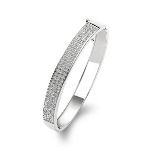 925 Sterling Silver CZ Pave Set Baby Bangle
