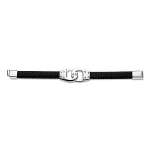 Gents Leather & Silver Bracelet