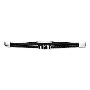 Gents Leather & Silver Bracelet