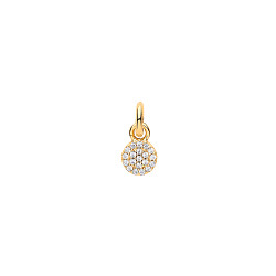 Gold Plated CZ Circle Disc Charm