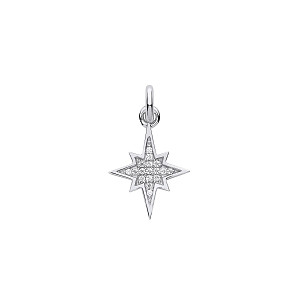 Silver CZ 'Pow' Charm