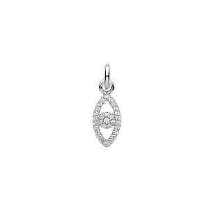 Silver CZ Evil Eye Charm