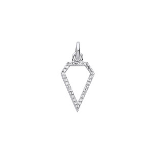 Silver CZ Diamond Cut Out Shape Charm
