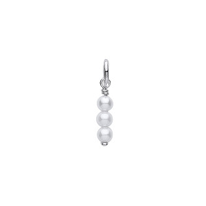 Silver Triple Pearl Drop Charm