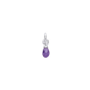 Silver Amethyst Cruystal Stone Charm