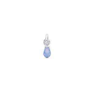 Silver Aqua Cruystal Stone Charm