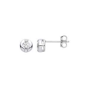 Silver CZ Stud Earrings