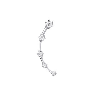 Silver CZ Fancy Cuff Stud Earrings