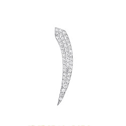 Silver CZ Fancy Cuff Stud Earring