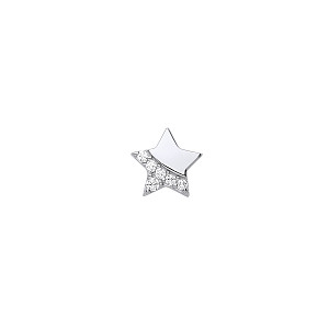 Silver CZ Star Stud Earrings