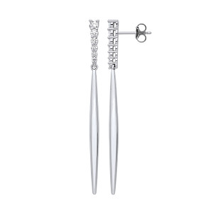 Silver CZ Fancy Drop Earrings