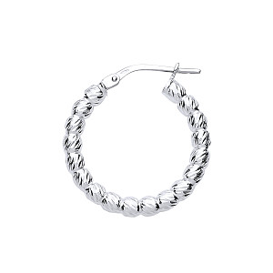 Silver Bead Hoop Earrings
