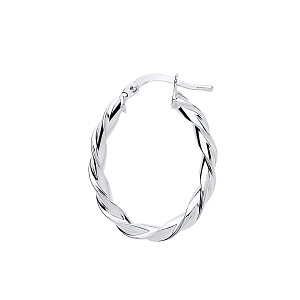 925 Sterling Silver Twist Hoop Earrings