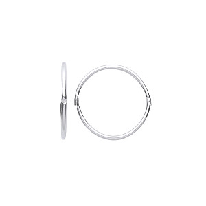 Silver14ml Hinged Hoop Earrings