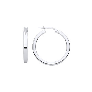 Silver Flat Hoop Earrings