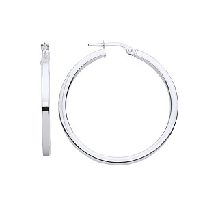 Silver Flat Hoop Earrings