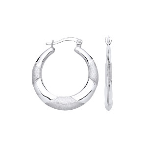 925 Silver Round Creole Earrings