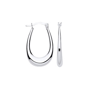 925 Silver Polished Creole Earrings