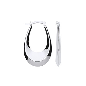 925 Silver Polished Creole Earrings