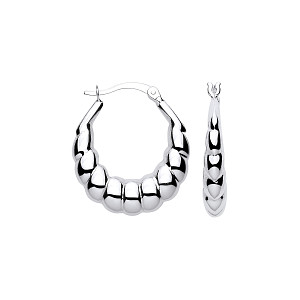 925 Silver Overlapping Oval Creole Earrings