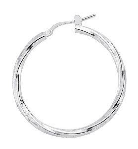 925 Sterling Silver Plain Twist Hoops
