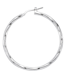 925 Sterling Silver Plain Twist Hoops