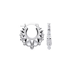925 Silver Medium Gypsy Creole Earrings