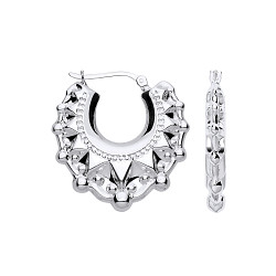 925 Silver Large Gypsy Creole Earrings