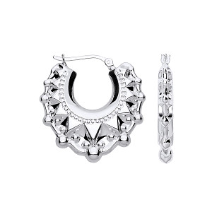 925 Silver Large Gypsy Creole Earrings
