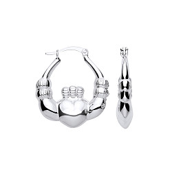 925 Silver Claddagh Creole Earrings