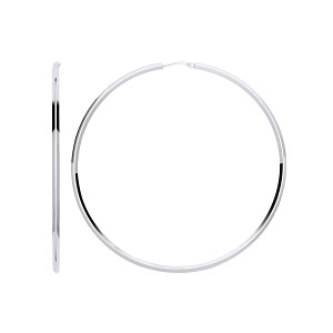 Plain 925 Sterling Silver Large Hoop Earrings