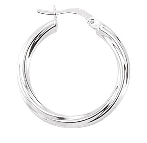 Plain 925 Sterling Silver Twist Hoop Earrings