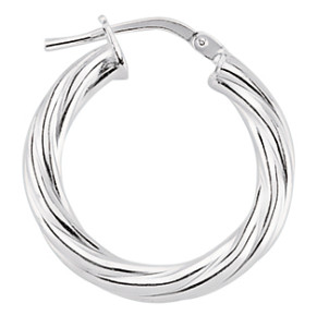 925 Sterling Silver Twist Hoop Earrings: 20mm diamter, 2mm tube