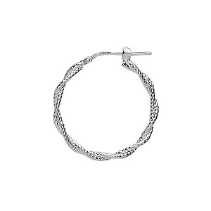 925 Sterling Silver Twisted Hoop Earrings