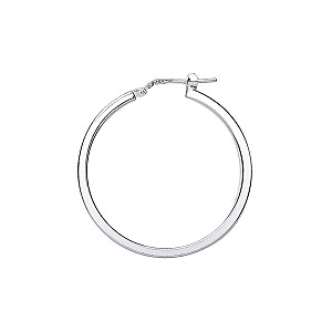 925 Sterling Silver Medium Plain Hoops