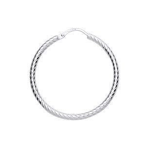 925 Sterling Silver Twist Hoop Earrings