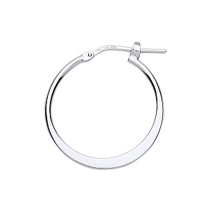 925 Sterling Silver Polished Flat Hoop Earrings
