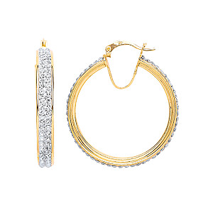 9ct CZ Hoop Earring