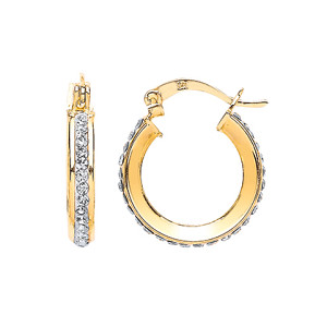 9ct CZ Hoop Earring