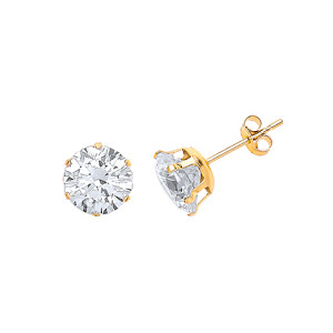 9ct Gold CZ Claw Set Stud Earrings