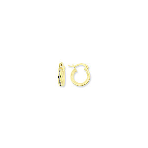 9ct Yellow Gold Hoops w/Channel Set CZ