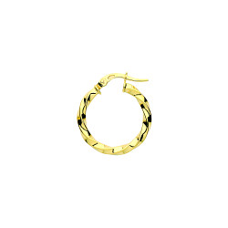 9ct Gold 15mm Twist Hoop Earrings