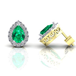 9CT CZ Emerald Earrings