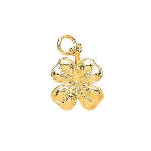 9ct Yellow Gold Clover Charm Pendant