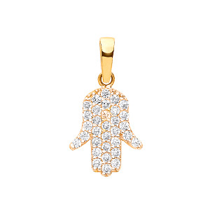 9ct Gold CZ Hamsa Pendant
