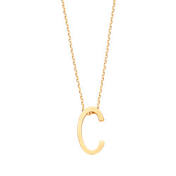 9ct Gold Initial 'E' Pendant & Gold Chain