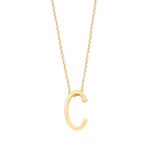 9ct Gold Initial 'A' Pendant & Gold Chain
